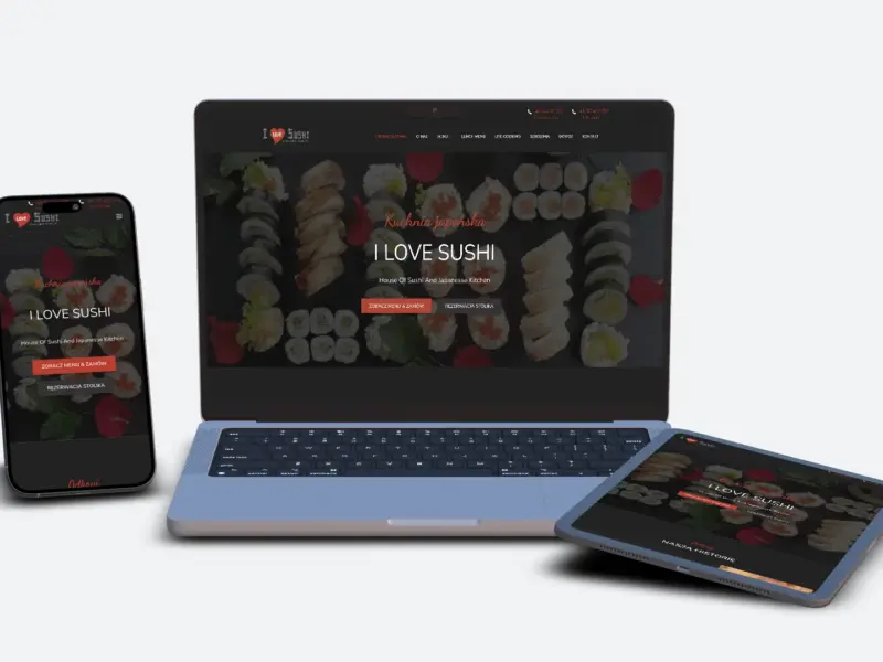 Strona internetowa dla sushi baru z zamówieniami online i dostawą we Wrocławiu