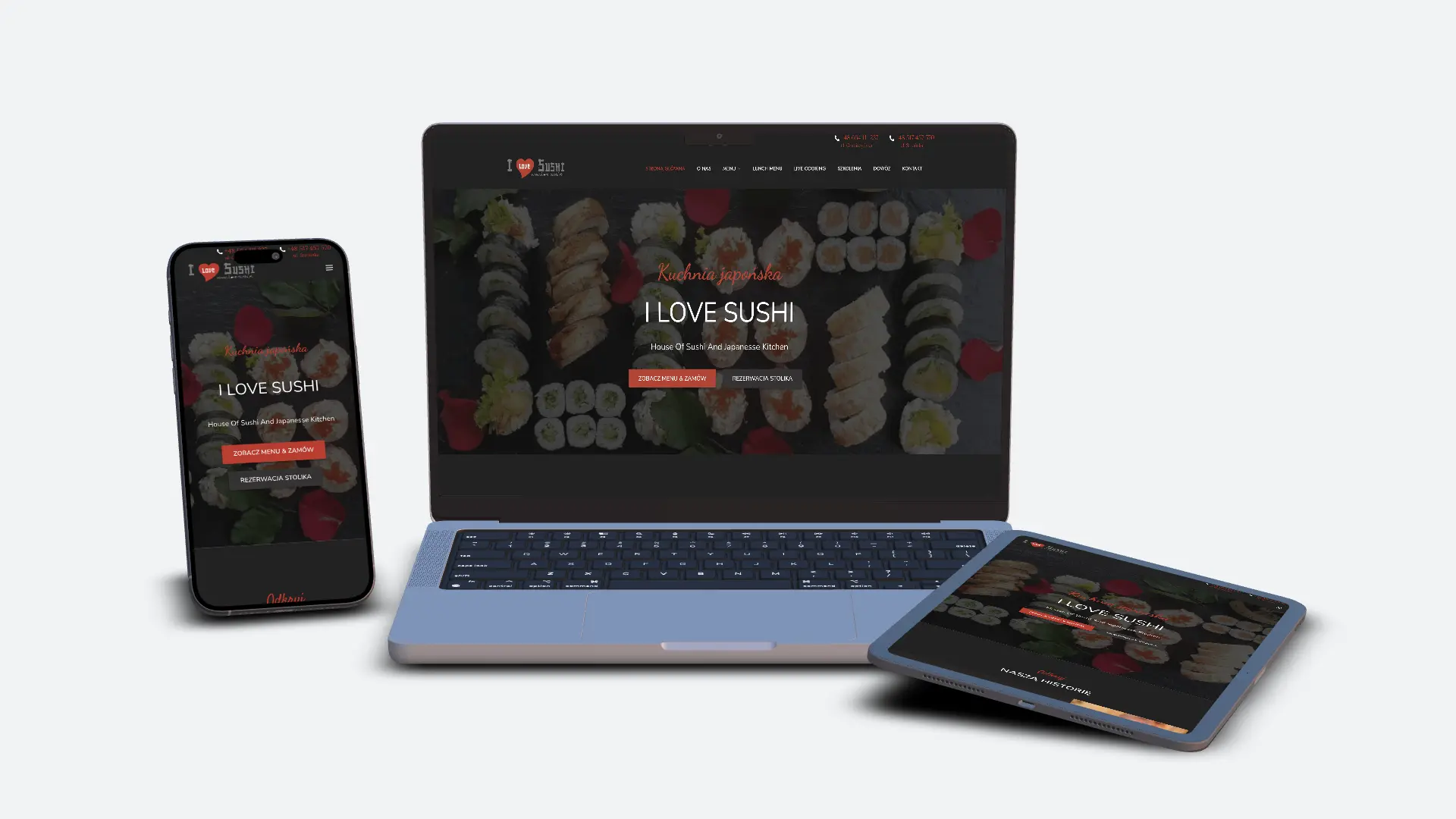 Strona internetowa dla sushi baru z zamówieniami online i dostawą we Wrocławiu
